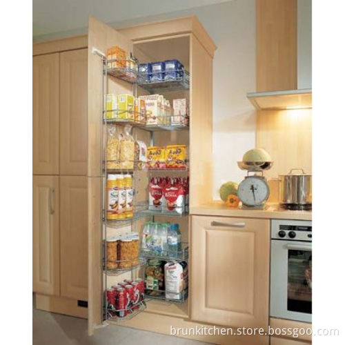 Tall Pantry with Muscle Pulls Basket (Br p-1215)